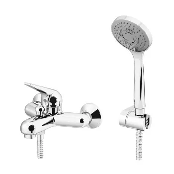 Смеситель для ванны с душ.комплектом Gattoni H2omix6000 держатель, шланг, лейка, хром 6020165CO