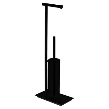 Стойка напольная с держателем туалетной бумаги и ершиком Colombo Square черный матовый B9907.NM