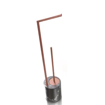 Напольная стойка с ершиком и бумагодержателем Bertocci Carrarino, черный мрамор/розовое золото 12444205500