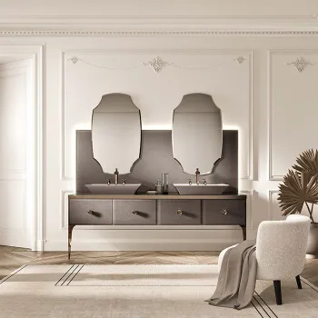 Раковина Vitage Milldue Edition Majestic NIZZA68 накладная 68х48хh12см без перелива c 3отв. керамика, белый/платина 9860.PLATINO.3