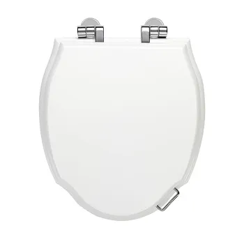 Сиденье для унитаза из мдф Devon&Devon New Etoile белый лакированный/петли хром микролифт 3IBSEBIANETCR