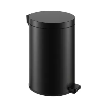 Ведро для мусора Keuco Plan 4988370000 с крышкой и педалью, 5 л, черный матовый