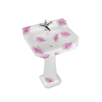 Подвесная раковина Burlington Bespoke/Floral B4 1TH BOTA белый/розовый