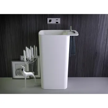 Раковина KNIEF Pride пристенная 67х43х90 см выход в стену цвет белый матовый 0600-071-01WA