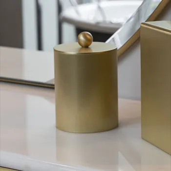 Контейнер с крышкой Devon&Devon Waltz настольный светлое золото WLZ-120-OT