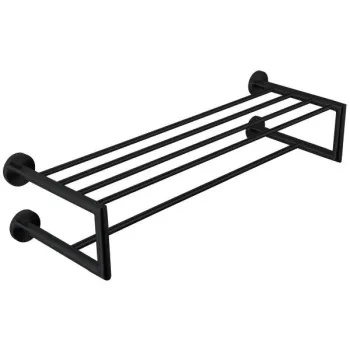 Полка для полотенец Nofer с вешалом NIZA черная 16854.N