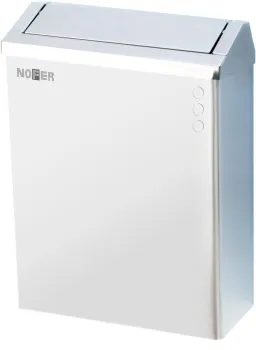 Контейнер для мусора Nofer настенный из нержавеющей стали белый 23 л. с крышкой 14078.W