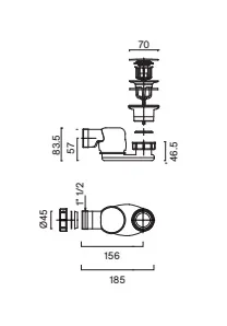 Сливной сифон Catalano VASCHE SOLID для ванны Nero satinato 7250120022