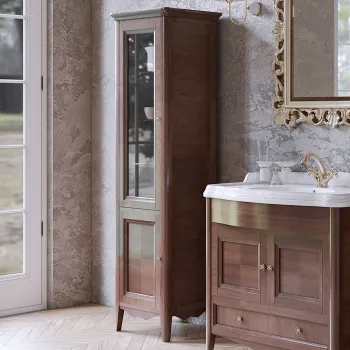 Пенал Tw Veronica 50.2/45x40/37.4xh172, 2 распашные дверки, доводчики Blum, петли слева-SX,, noce, ручки riflesso бронза VER2050S-N