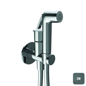 Гигиенический душ со шлангом Almar 120, вывод с держателем и прогрессивный картридж, gun metal brushed pvd E136010.GM