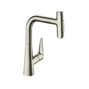 Смеситель для кухни hansgrohe Talis Select M51, 220, 2jet, sBox 73868800 с вытяжным душем сталь