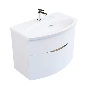 Раковина RIVA мебельная с крепежом Kerama Marazzi 80x47 5x15, с 1 отв. под смеситель, с переливом, белый глянцевый RV.wb.80