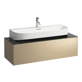 Laufen Sonar шкафчик под раковину, 1175х455х340 мм, 1 ящик, с отверстием в центре, совместим с раковиной-чашей 816347, золото и черный мрамор