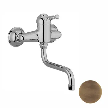 Смеситель для кухни Cisal Arcana Royal однорычажный, настенный, с поворотным изливом 253 мм, бронза AY00040027