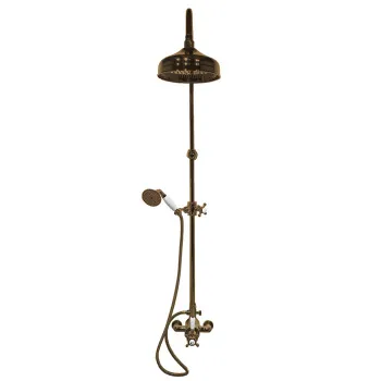 Душевая колонка с верхним душем Gattoni Pd 200 и ручной лейкой (под смеситель c G1/2), бронза 4293/PDV0