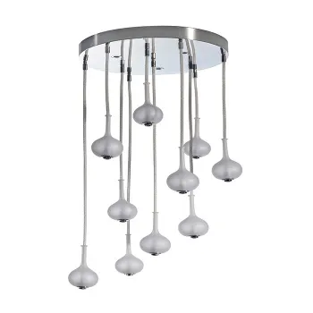 Верхний душ Melograno Fima Carlo Frattini Wellness потолочный монтаж, 10 капсул из закалённого сатинированного стекла, 3 лампы подсв (3000K), цв хром F2997CR