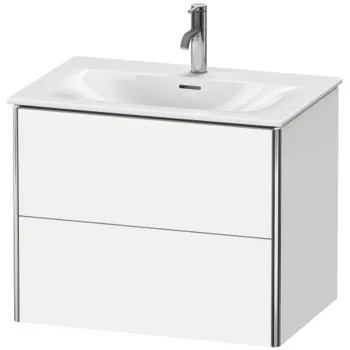 Duravit XSquare Тумба подвесная под раковину # 234473, 2 яшика, 560x710x478мм, цвет White High Gloss