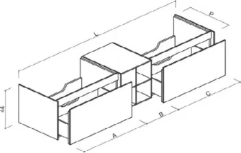 Тумба под раковину Brenta Fly 150 см подвесной дерево 3 ящика с полкой (FL150.150.60.49.W)