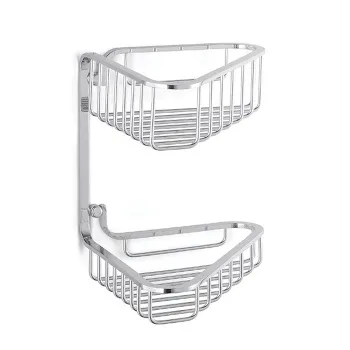 Полка-решетка угловая для душа Bertocci Complementi 20х25х20 двойная, хром 10401610000