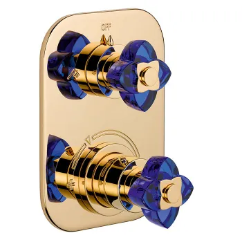 Смеситель для душа THG Petale De Cristal Bleu U6B-F01-5500BE полированное золото