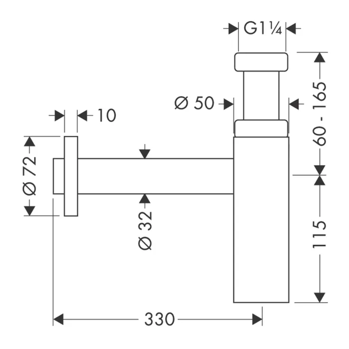 Axor Flowstar S Дизайнерский сифон, 1&frac14;&rsquo;, цвет: шлифованная бронза 51305140