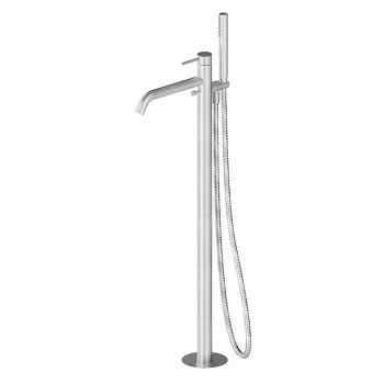 Смеситель для ванны напольный Newform X-steel 316 излив 243, в комплекте руч. душ, шланг, без встраиваемой части, для 27819, INOX 69684EX.50.050