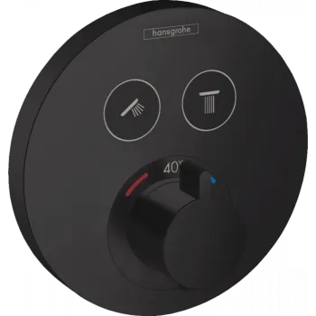 Смеситель для душа с термостатом hansgrohe ShowerSelect S 15743670 для 2 потребителей, СМ, матовый ч