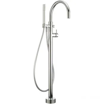 Смеситель для ванны напольный Cisal Slim однорычажный, с ручным душем и шлангом 1500 мм., внешняя часть, хром (см. аналог LN01420021) SM01420021