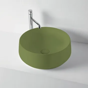 Раковина накладная Kerasan F10 D43, H 16, зеленый матовый 460411