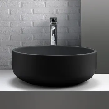 Раковина накладная Kerasan Ciotola с2 D46, H17, без перелива, черный матовый 430231