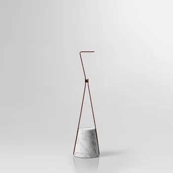 Ограничитель открывания двери напольный Antonio Lupi Halo 160х430х640, база из мрамора Carrara satinato, структура Veneziano goffrato А0002457890