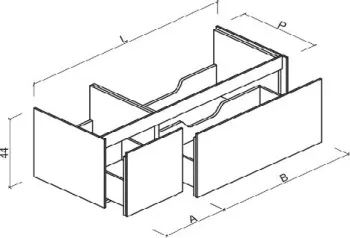Тумба под раковину Brenta Fly 130 см подвесной дерево 2 ящика (FL030.130.90.49.W)