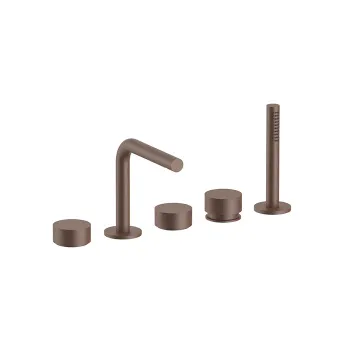 Смеситель на борт ванны Fantini Af/21 5 отв., с ручн душем, излив 155, Matt Copper PVD 27 P9 A265