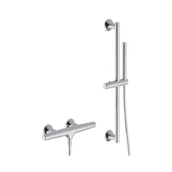 Комплект для душа Cisal Vita термостат+ душевой гарнитур штанга L=664мм, шланг и ручной душ 1 режим, хром VIS0101021
