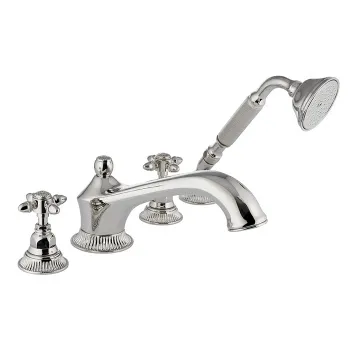 Смеситель на борт ванны Nicolazzi Impero на 4 отв., излив: 205 мм, с ручным душем, хром 1204CR36