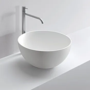 Раковина чаша Milldue BOWL 45 из CRISTALPLANT ,45х20, без отв для смесителя, белый матовый 8889*0 Bianco Opaco