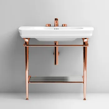 Металическая структура Quadra Artceram Civitas 70х40хh80,5, полка сетка, напольная, розовое золото CIA008 77 rosa oro