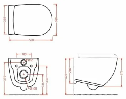 Унитаз подвесной Artceram File 2 0 520 360 370
