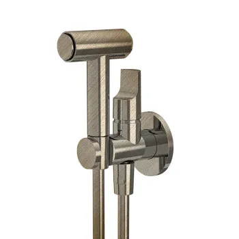 Гигиенический душ Fima Carlo Frattini Collettivit настенный, со шлангом 120, брашированный шампань (внешняя часть смесителя) F2320/4HS