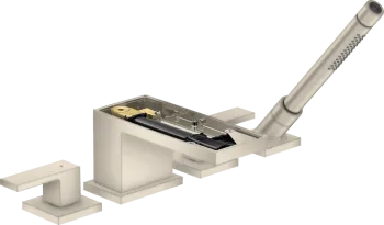 Axor MyEdition Смеситель на борт ванны., на 4 отв., с ручным душем, без панели, цвет: шлифованный ни