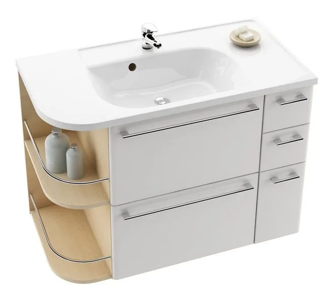 Тумба под умывальник Ravak SDZU Rosa S правая оникс/белая X000000323