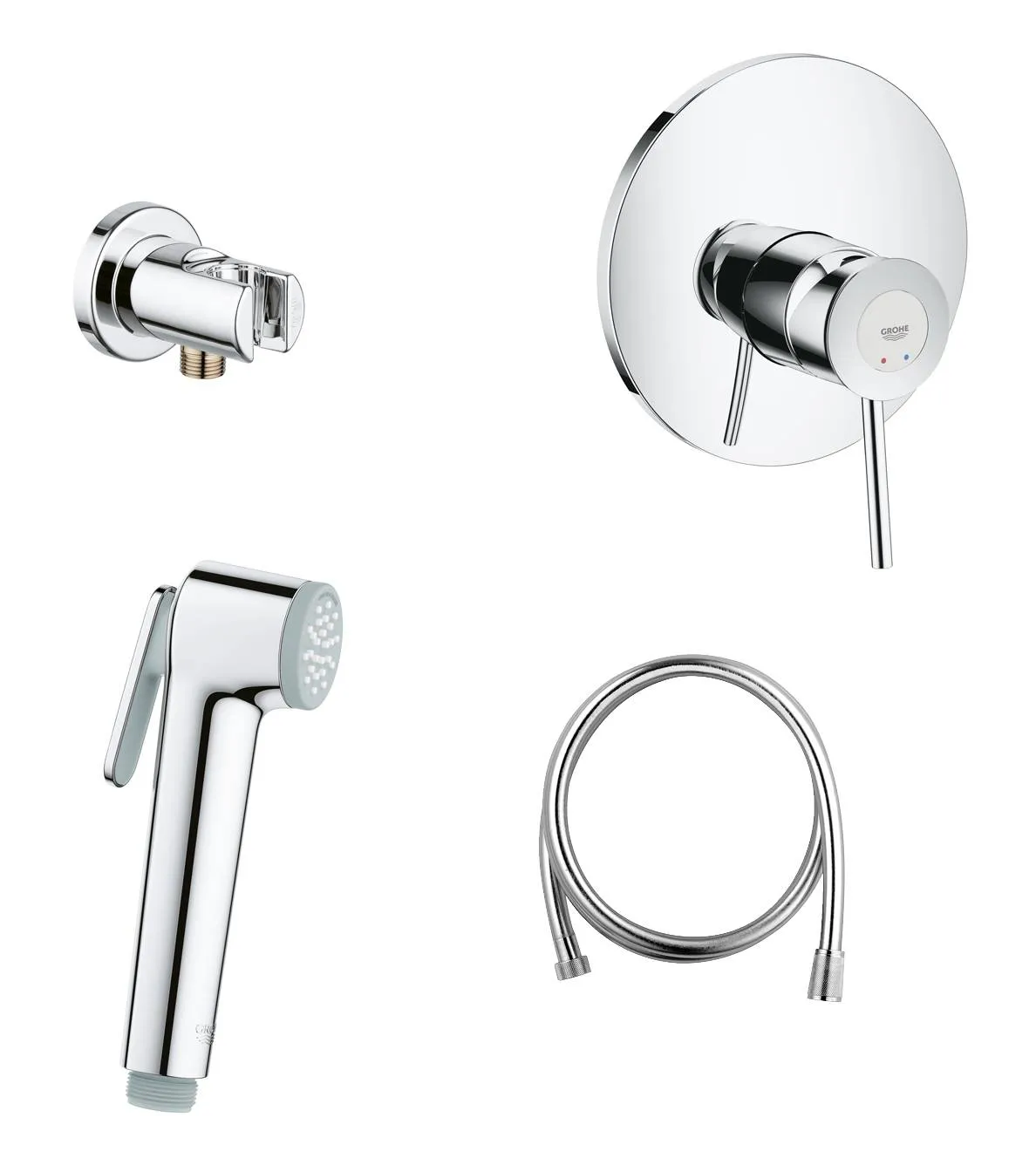 Готовый комплект для гигиенического душа, GROHE BauClassic, хром, 124901