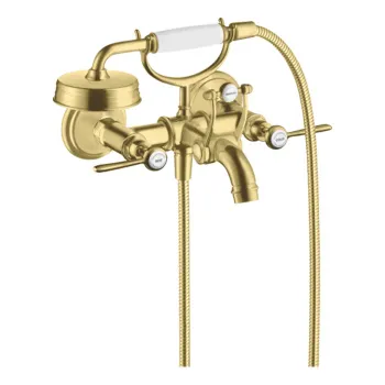 Axor Montreux Смеситель для ванны, настенный, с ручным душем, ручка: рычаг, цвет: шлифованная медь 1