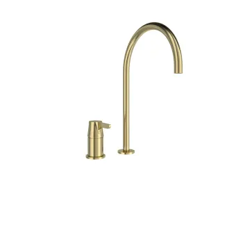 Смеситель для раковины Ramonsoler Adagio однорычажный на 2 отверстия золото 914003OC