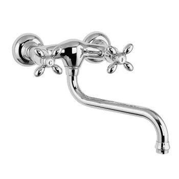 Смеситель для кухни Fima Carlo Frattini Kitchen Olivia, настенный монтаж, вращающийся излив, хром F5006CR