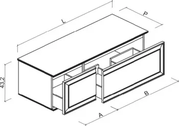 Тумба под раковину Brenta Lester 100 см подвесной глянцевый 2 ящика (LR030.100.70.49.G)