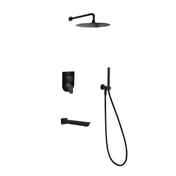 Смеситель для душа Ramonsoler Urban Chic встраиваемый с изливом, с тропическим и ручным душем чёрный K2115031NM