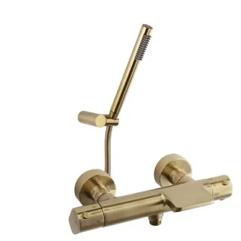 Смеситель термостатический Ramonsoler Alexia для ванны (каскад) с душевым комплектом золото 363901DOC