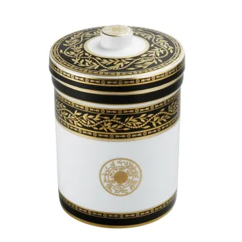 Банка керамическая с крышкой THG Marquise Noir Decor Or A7F-A02-4611 белый