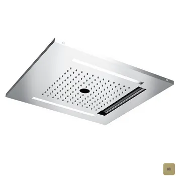 Встраиваемый верхний душ Almar 49,6х49,6, 3 типа струи, хромотерапия, латунь брашированная pvd E044259.HB